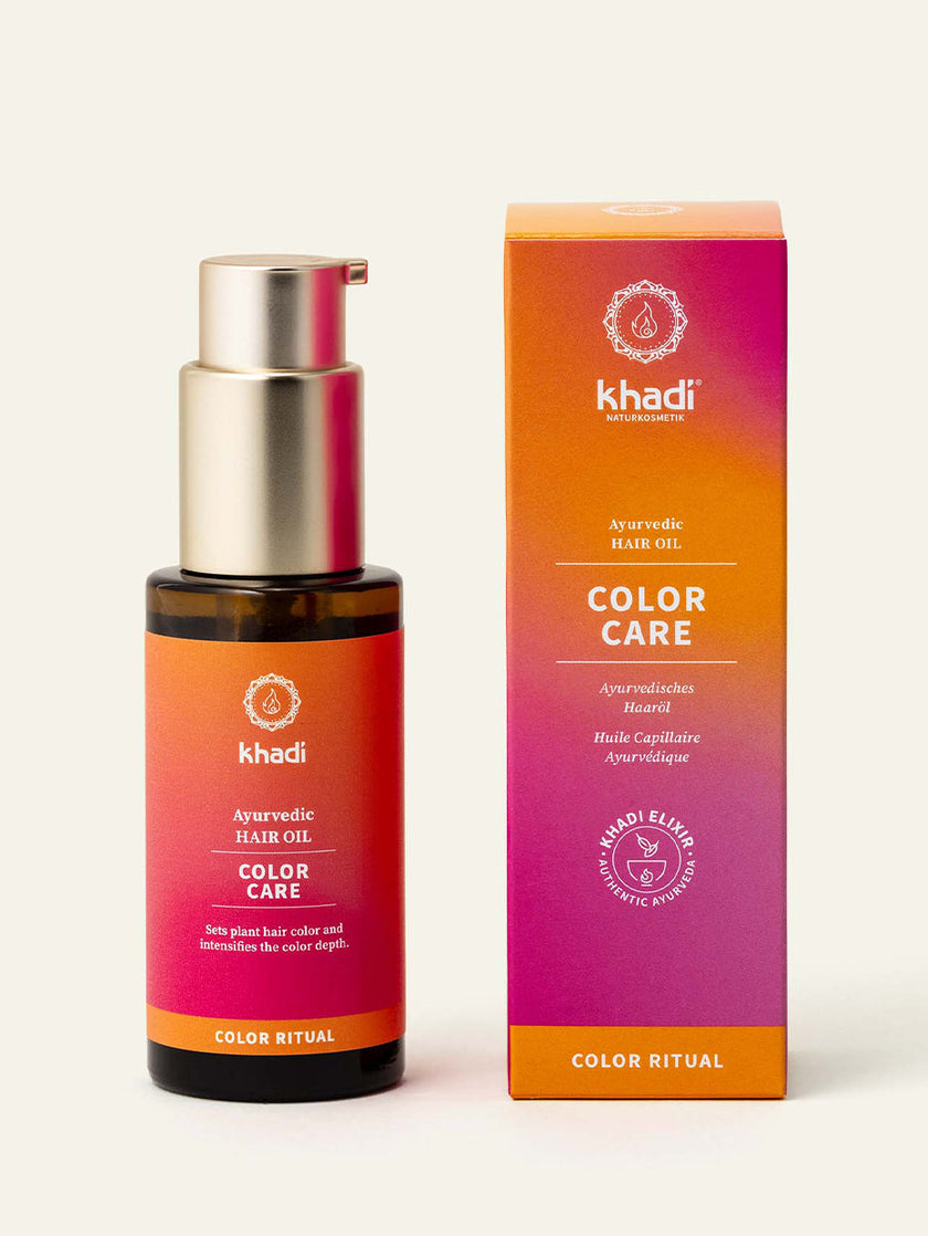 Opakowanie olejku do włosów Colour Care od Khadi Color Ritual