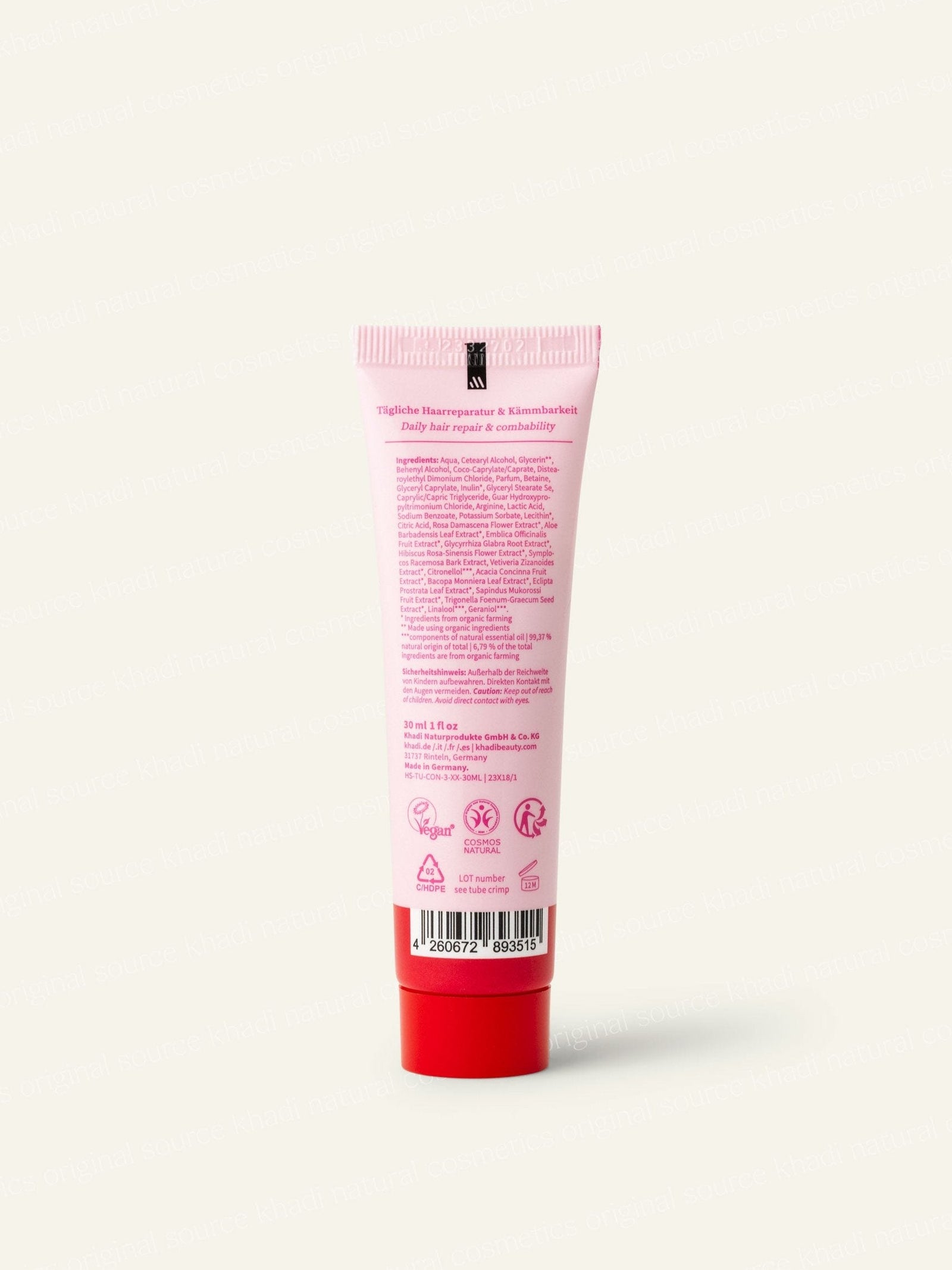 khadi Rose Revolution Odżywka 30 ml Tył opakowania Zdjęcie produktu