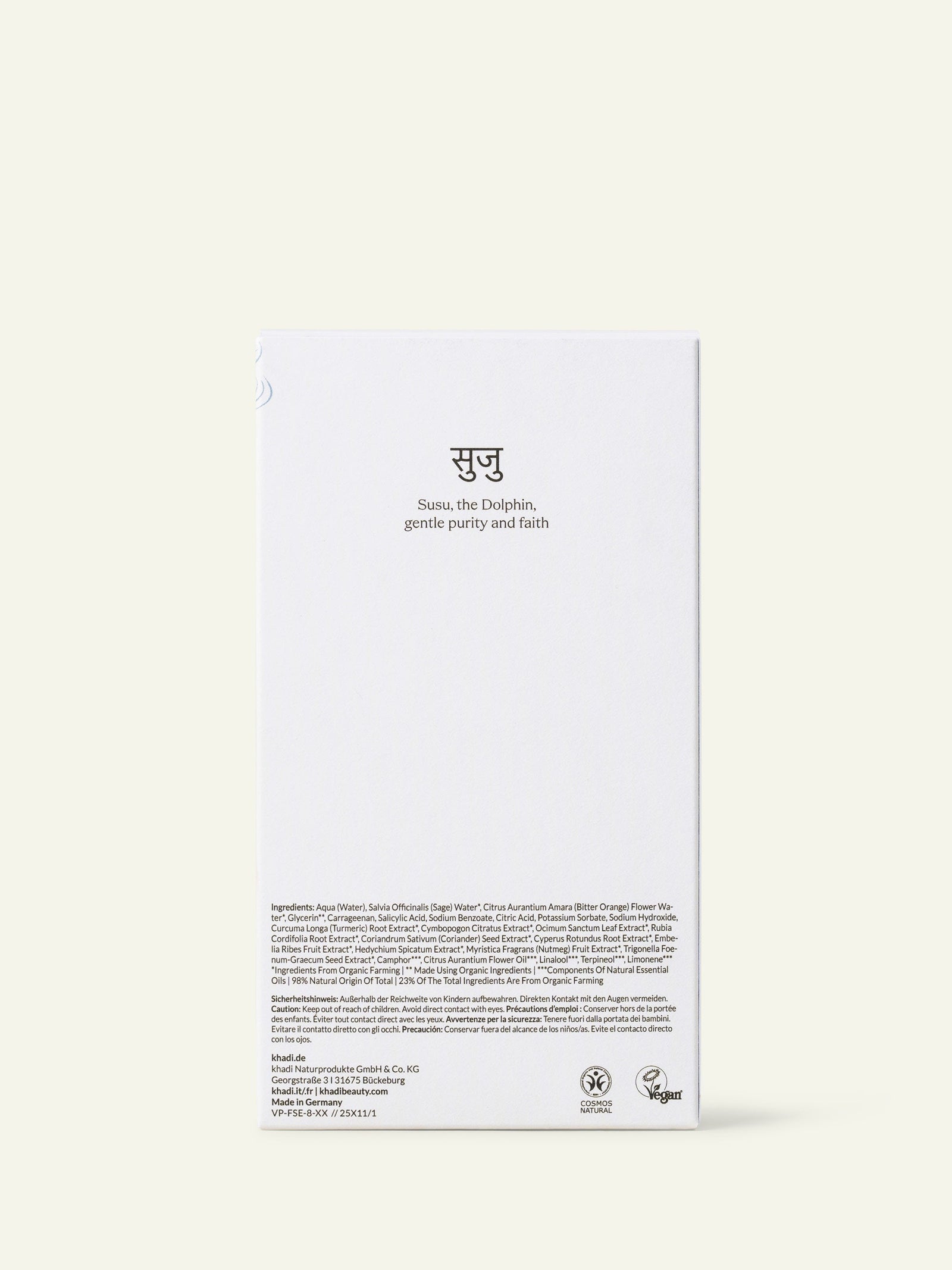 khadi Ayurveda Skin Susu Pure Serum box