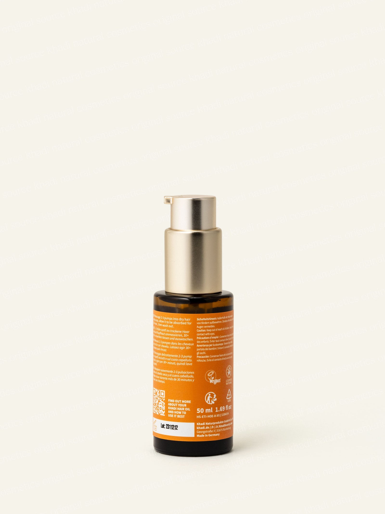 khadi Vitality Grow Hair Oil zdjęcie produktu z tyłu opakowania