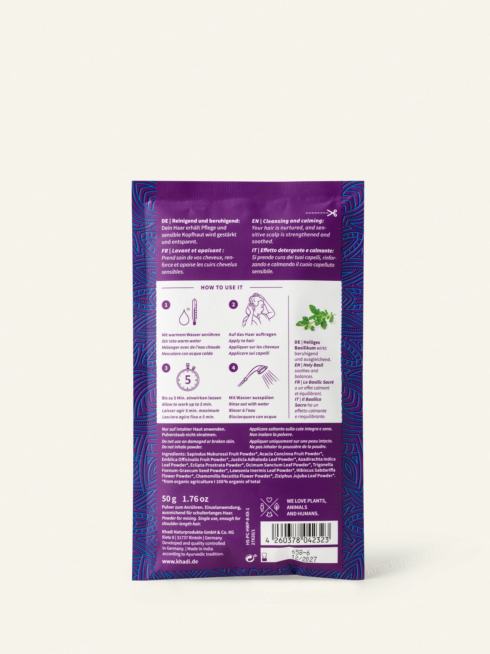 Ziołowy proszek do mycia włosów khadi Sensitive Backside Zdjęcie produktu