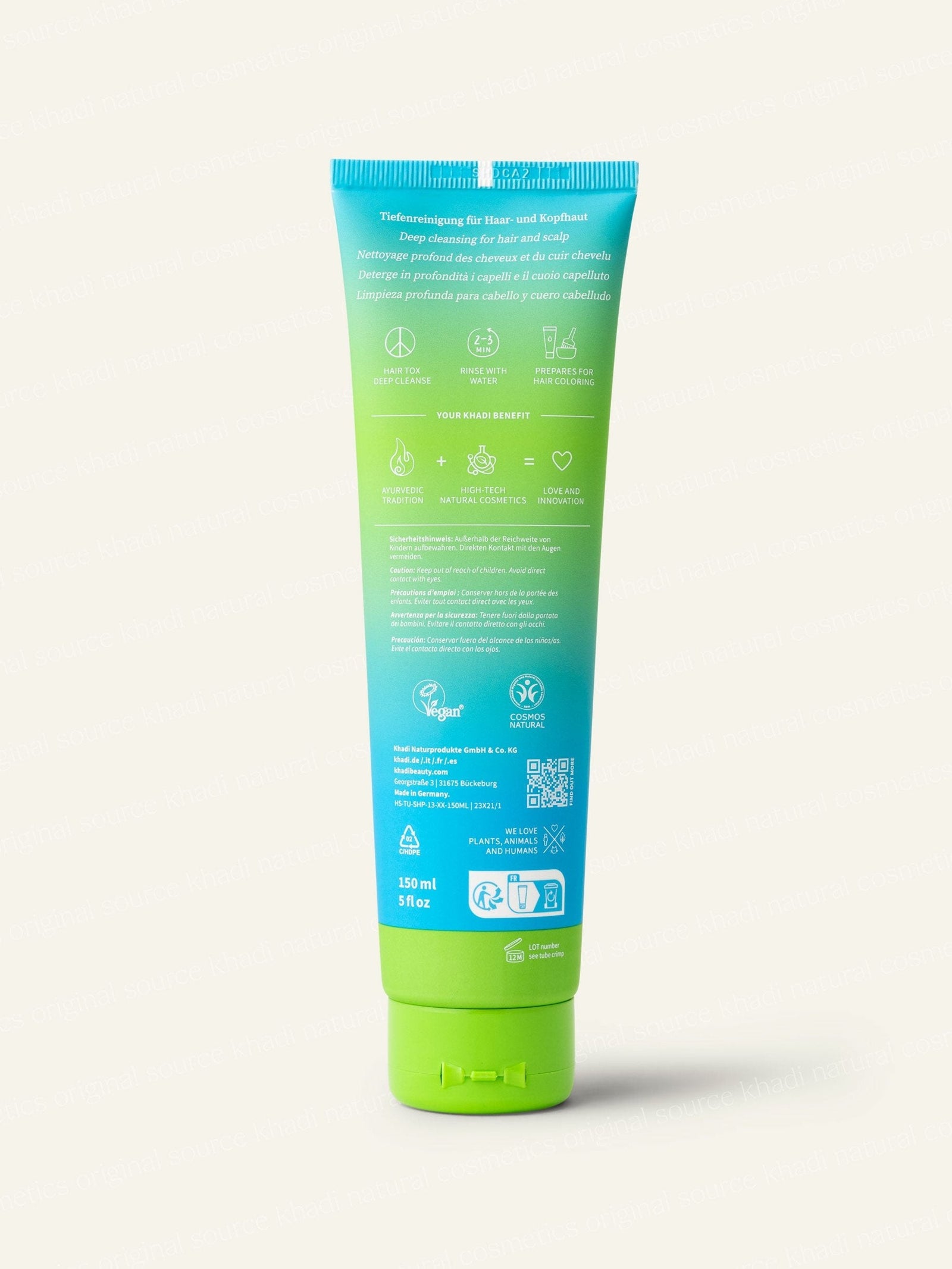 khadi Deep Cleanse Shampoo zdjęcie produktu od tyłu