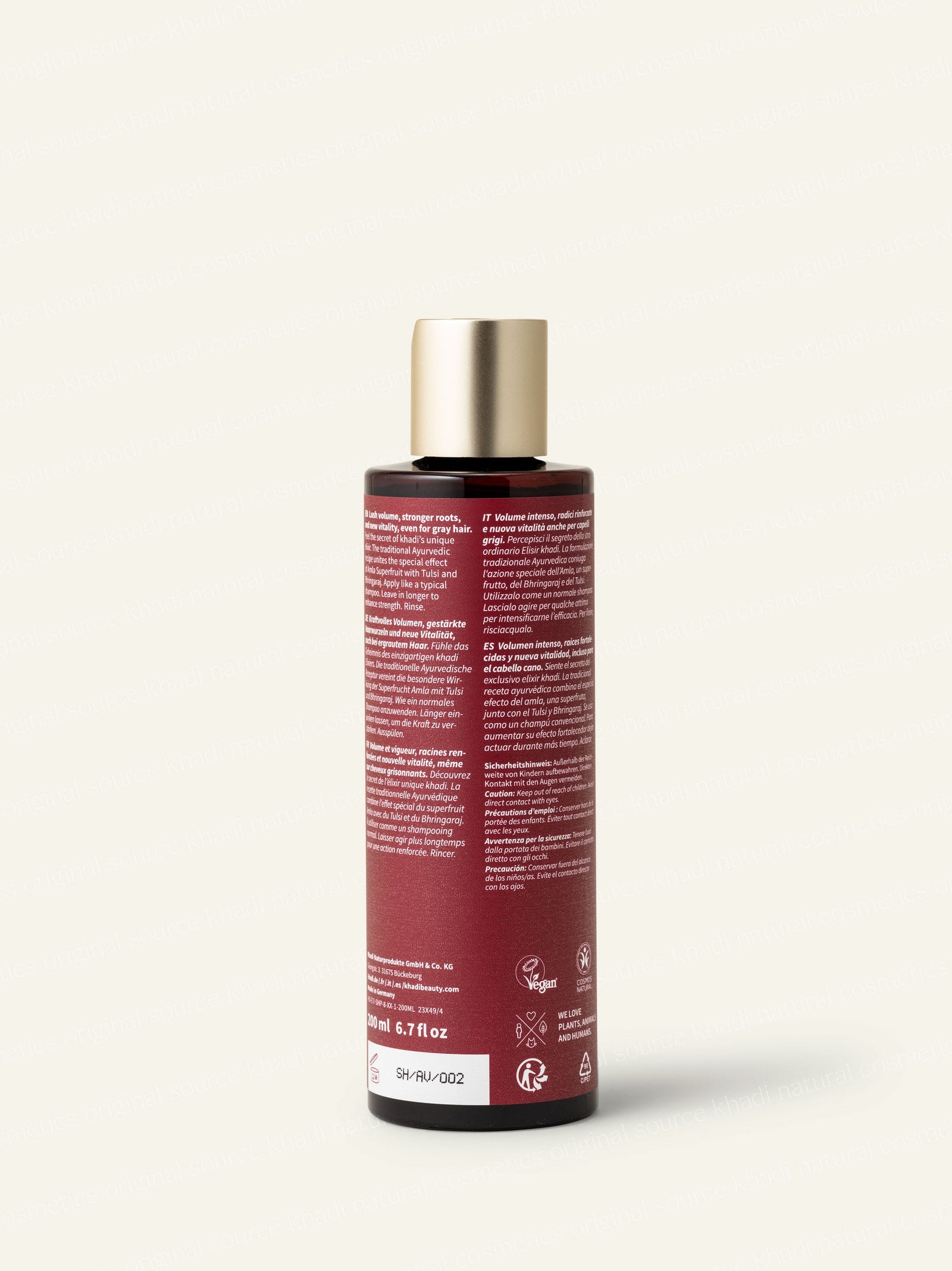 khadi Amla Volume Shampoo tył opakowania Zdjęcie produktu