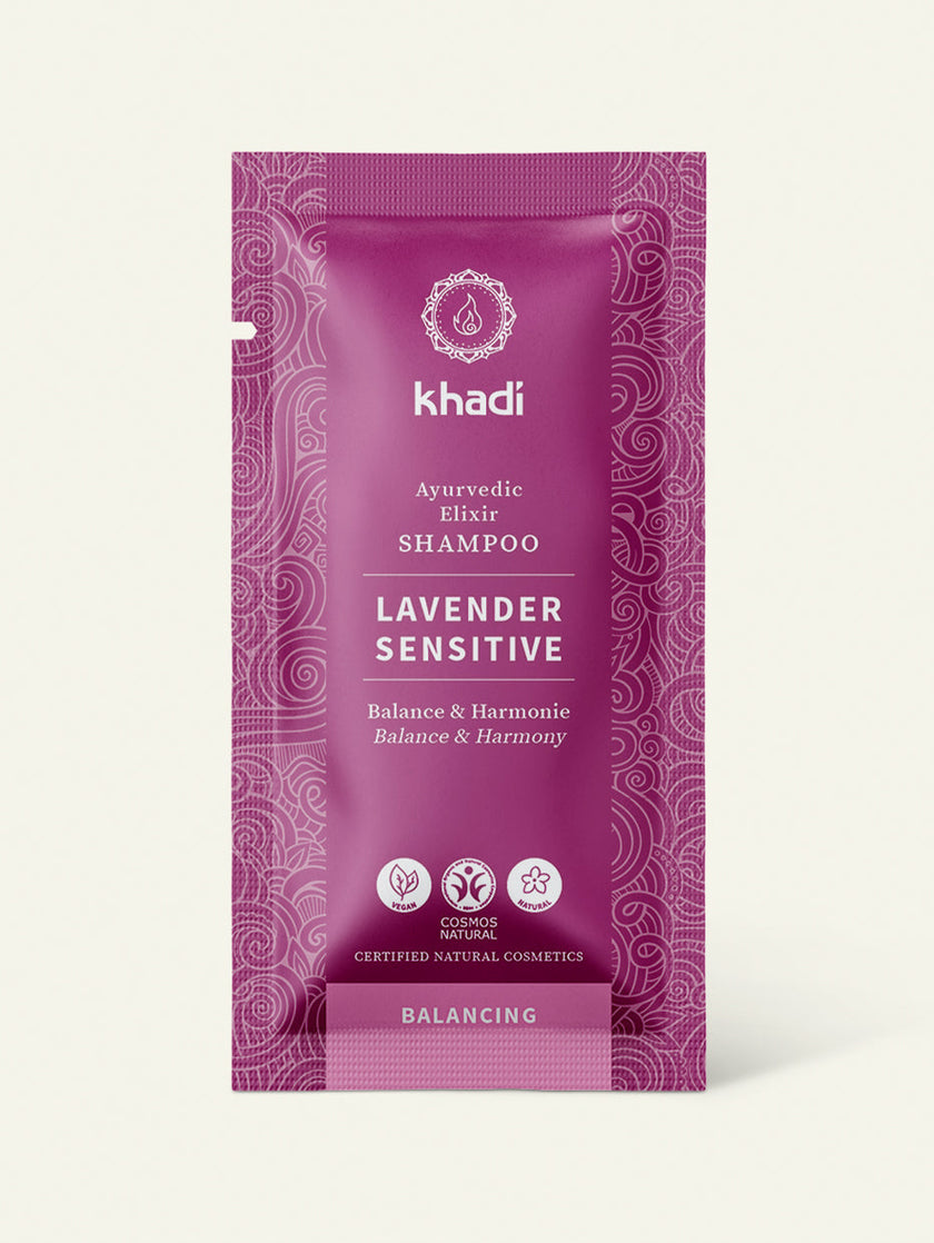 Zdjęcie próbki szamponu Lavender Sensitive Balance Harmony marki khadi